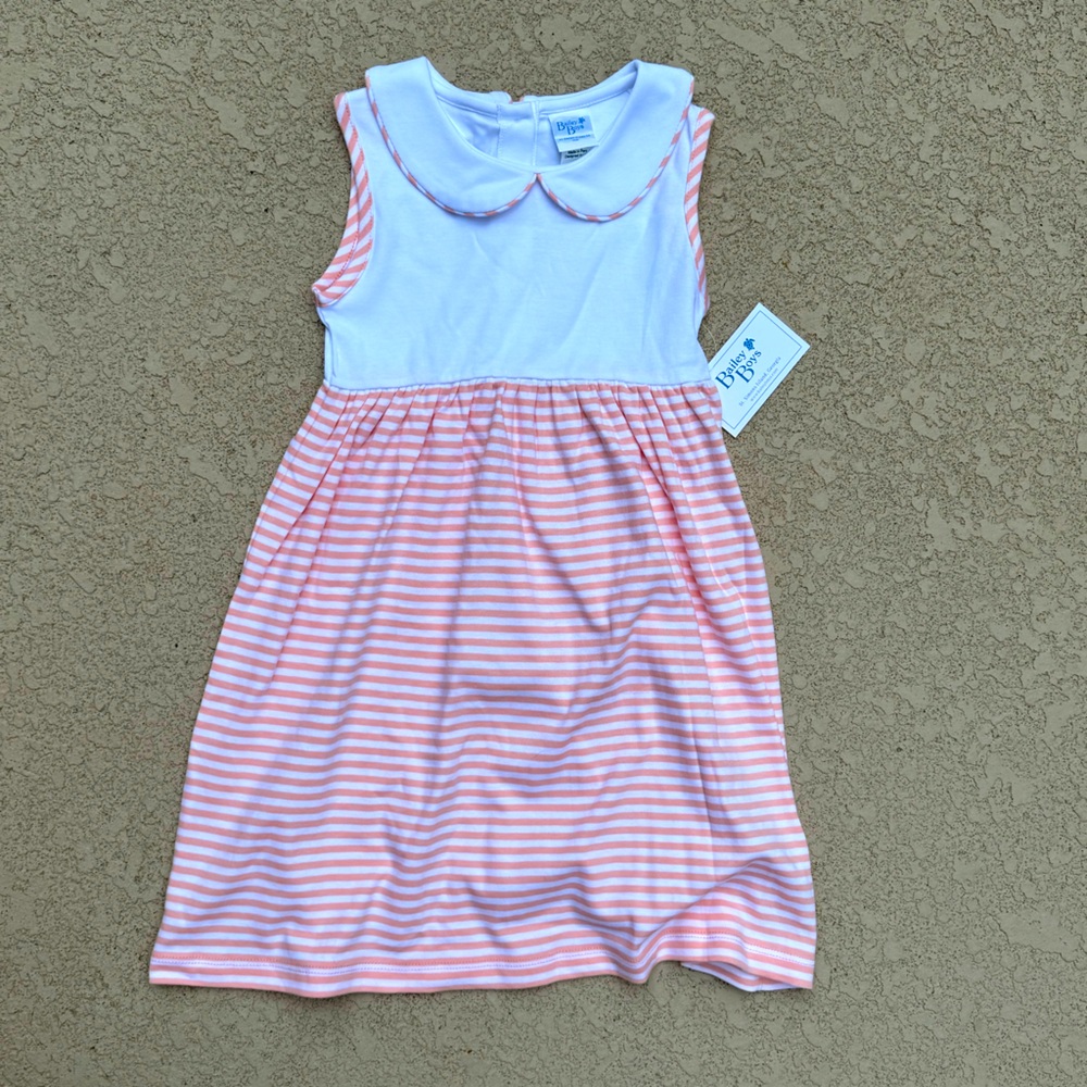 Bailey Boys girls knit dress size 6 tangerine and white NWT